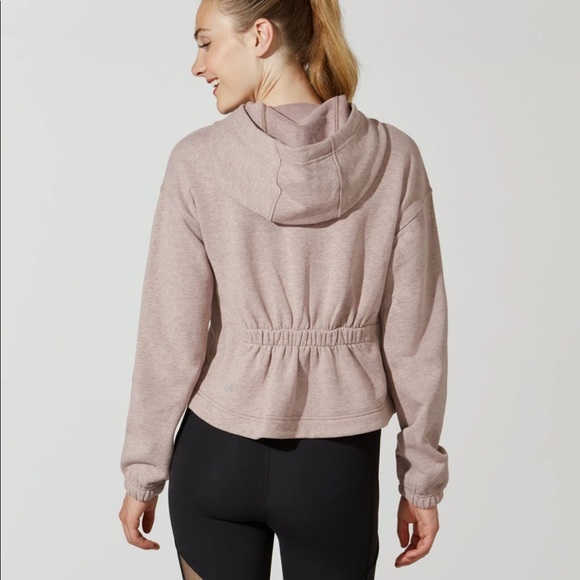 LULULEMON X BARRY'S HEATHERED RED DUST STRONGER AS ONE CROPPED HOODIE - Picture 3 of 12
